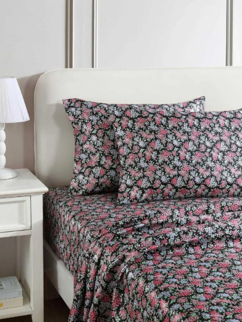 Betsey Johnson Confetti Floral Satin TWIN Sheet Set